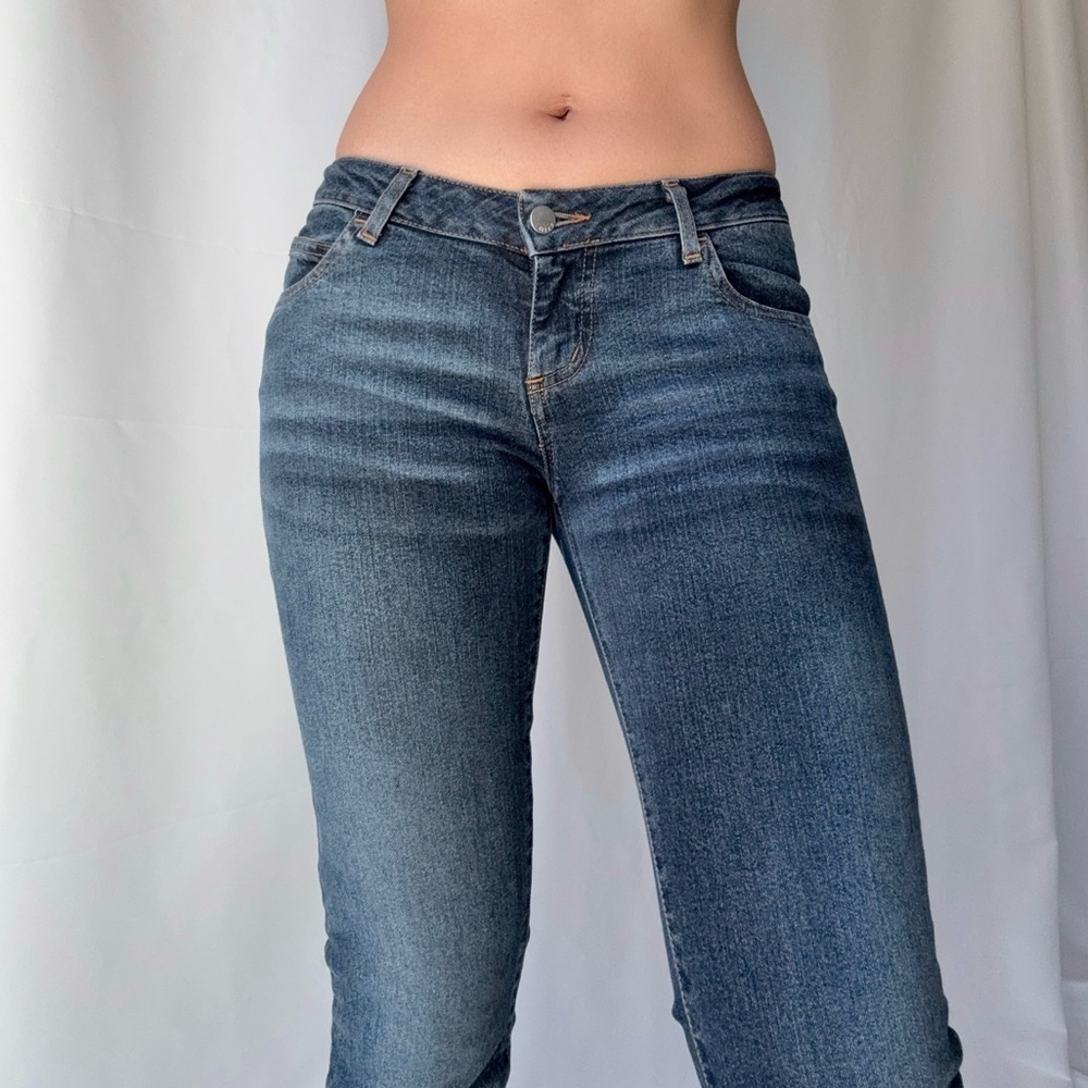 Miss Sixty Vintage Y2K Extra Low Tommy Flared Jeans Dark Blue Wash - Picture 5 of 6